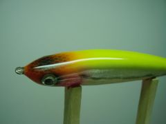 Pink-chartreuse foiled stick...