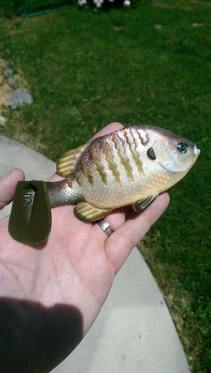 Bluegill Swimbait. Silicone Top hook line through. - Soft Baits -   - Tackle Building Forums