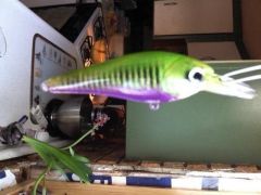 green And purple crank