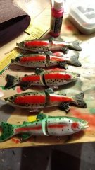 hold-over trout glidebaits and my little brothers first hand painted bait