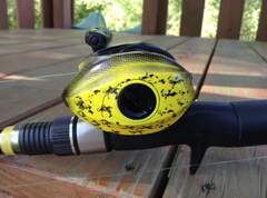 Custom painted reel to match the rod.