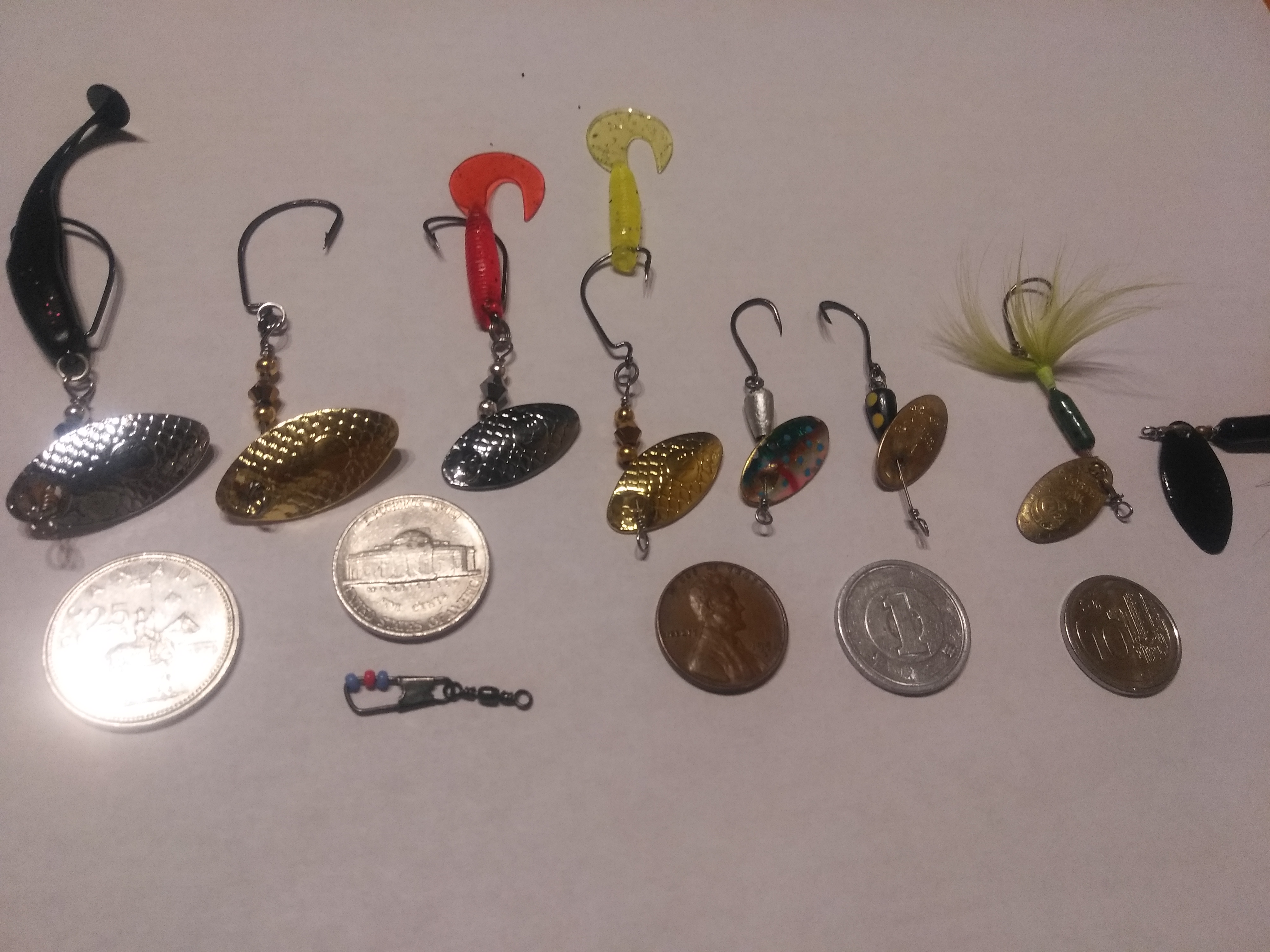 Lot Of 6 Inline Trout Spinner American Made Fishing Lure Nickel